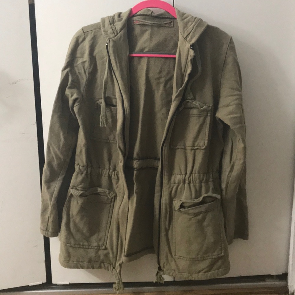 Oversized cargo sweatshirt zip up hoodie
